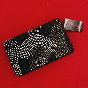 Nina Shoes Satin Clutch With Rhinestones